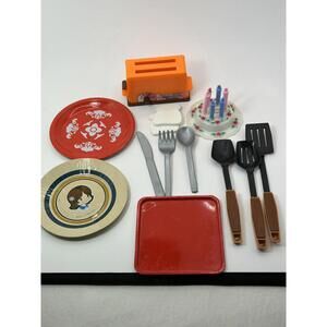 Kitchen Toys Metal Plates Spoons Plastic Betty Boop Moto-Matic Toaster Vintage